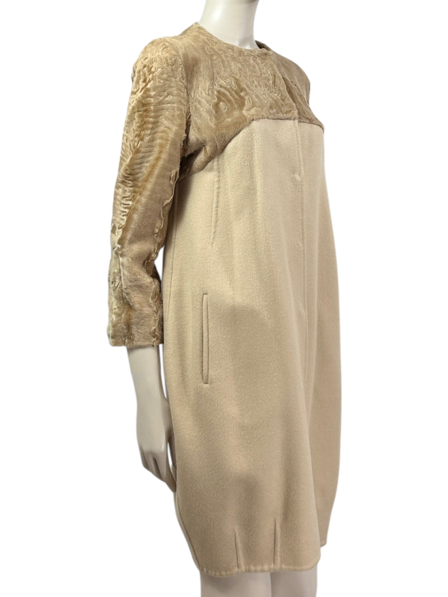 Fendi cashmere astrakan coat