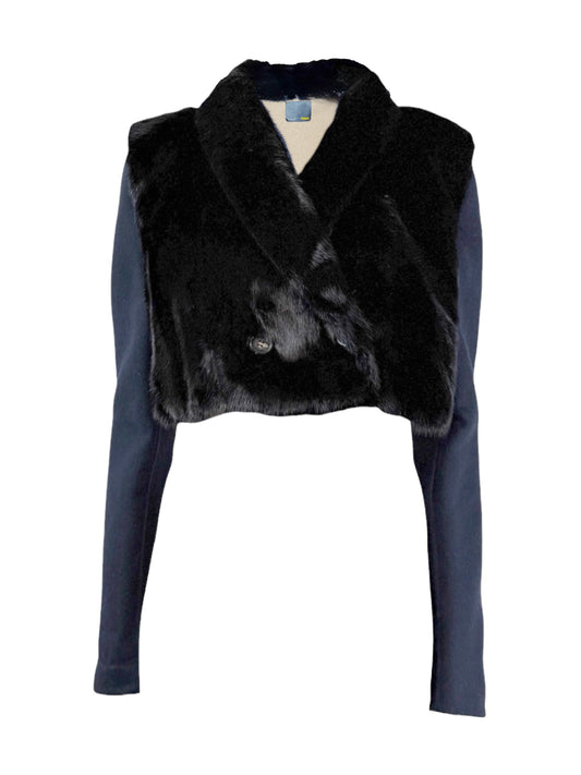 Fendi navy mink crop jacket