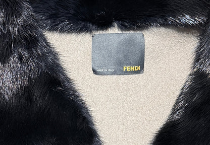 Fendi navy mink crop jacket