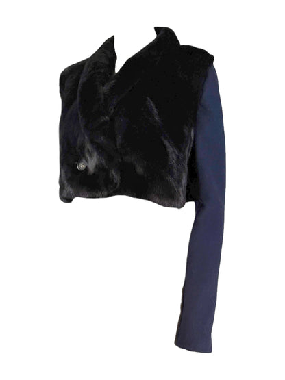 Fendi navy mink crop jacket