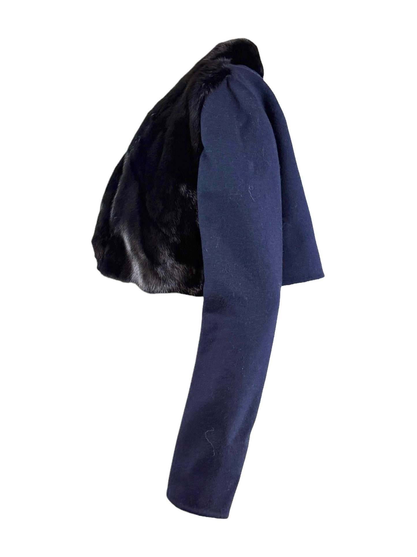 Fendi navy mink crop jacket