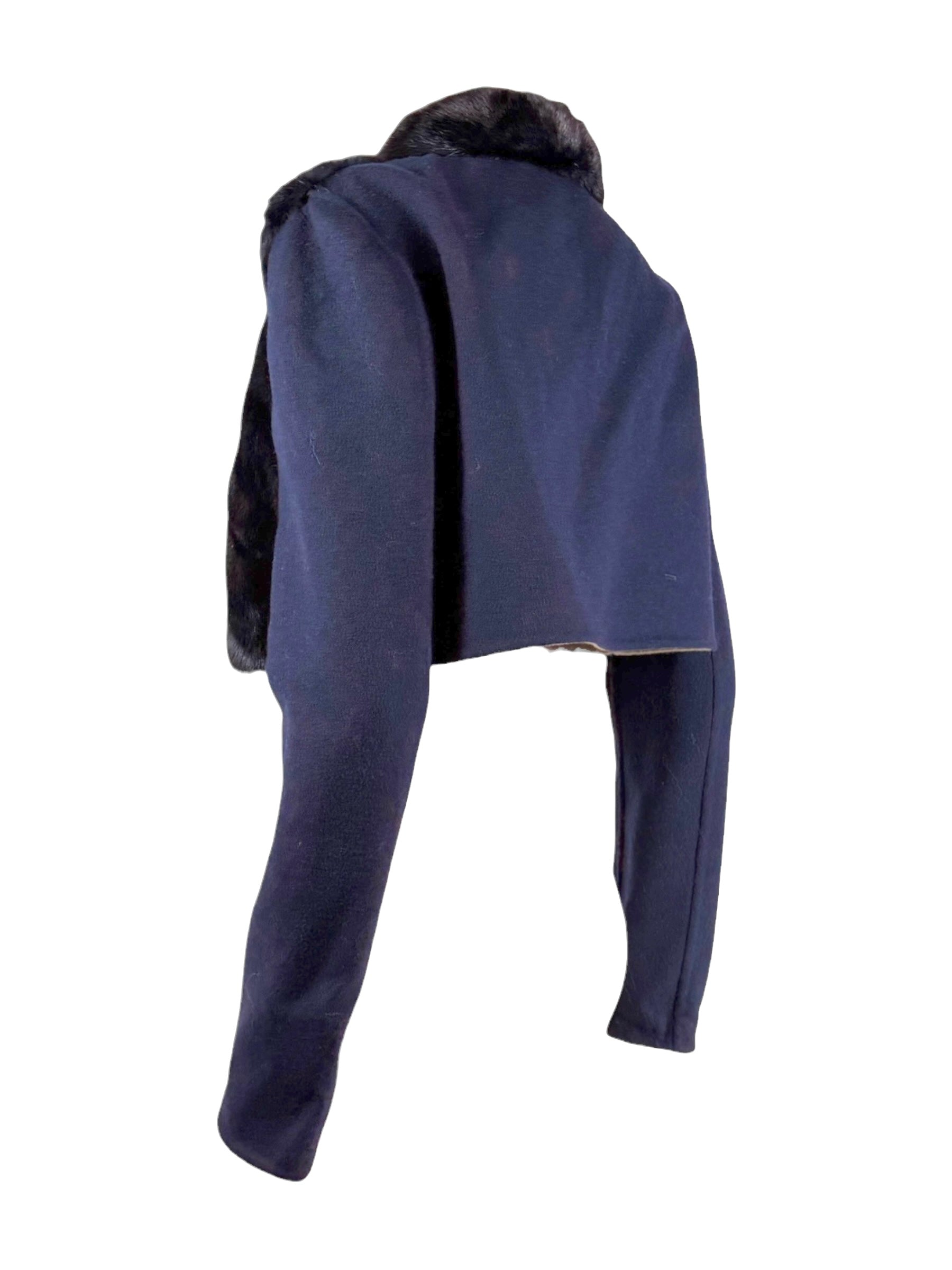 Fendi navy mink crop jacket