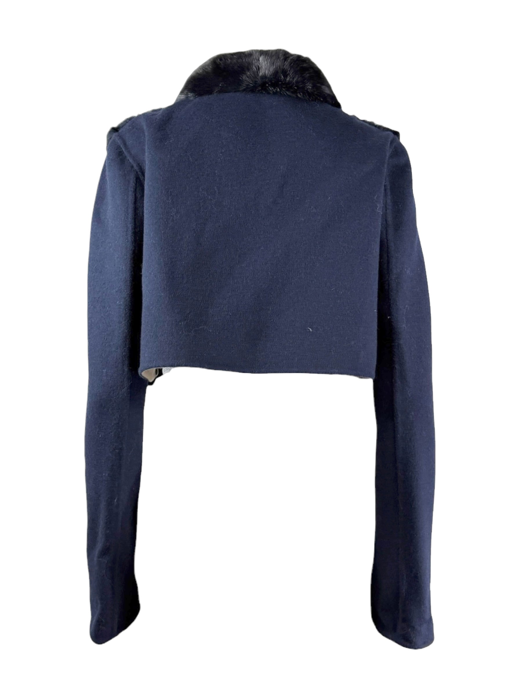 Fendi navy mink crop jacket
