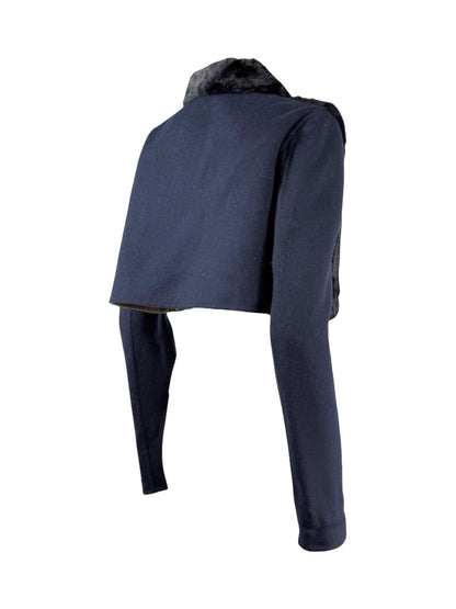 Fendi navy mink crop jacket