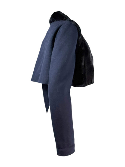 Fendi navy mink crop jacket