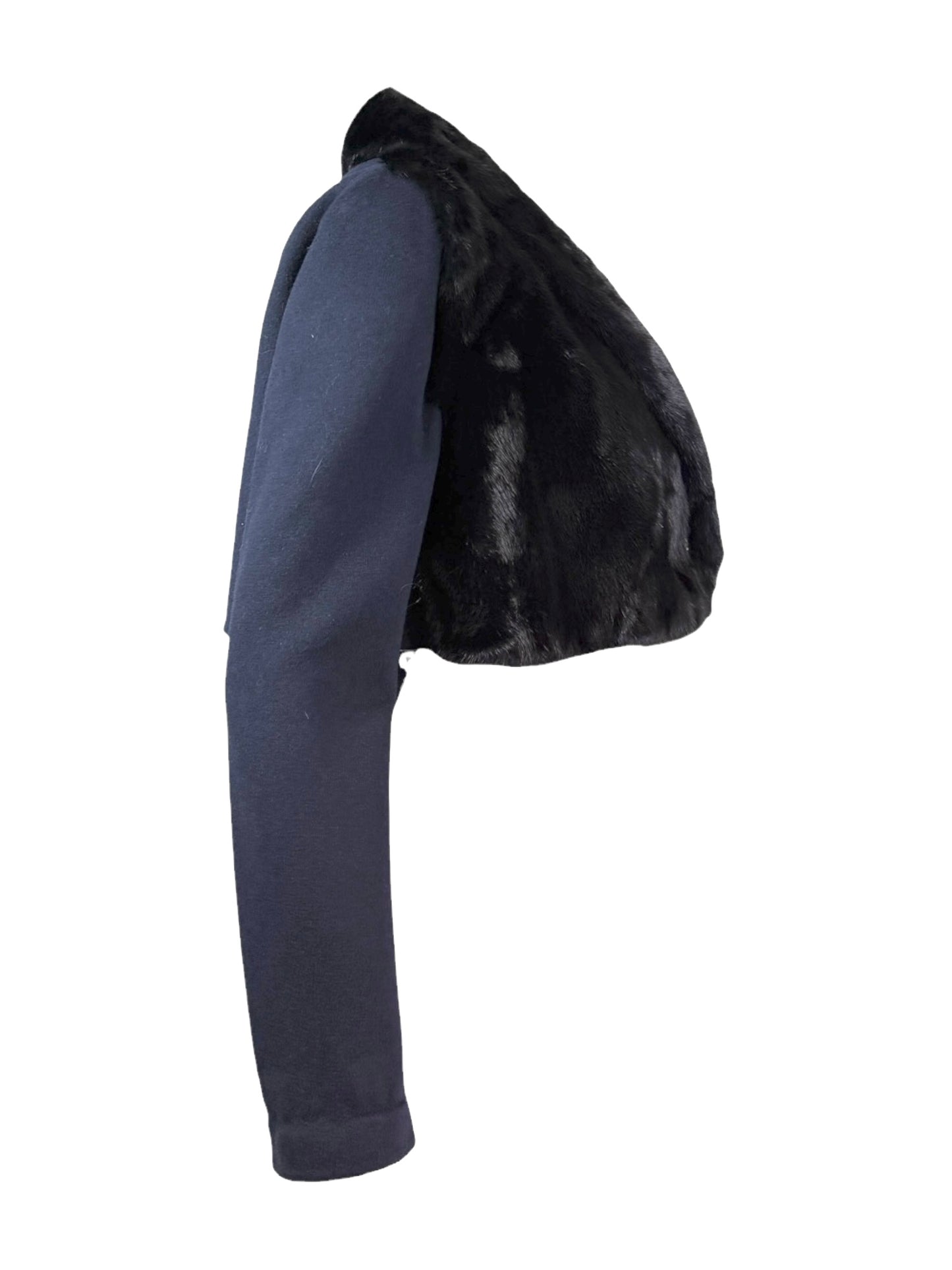 Fendi navy mink crop jacket