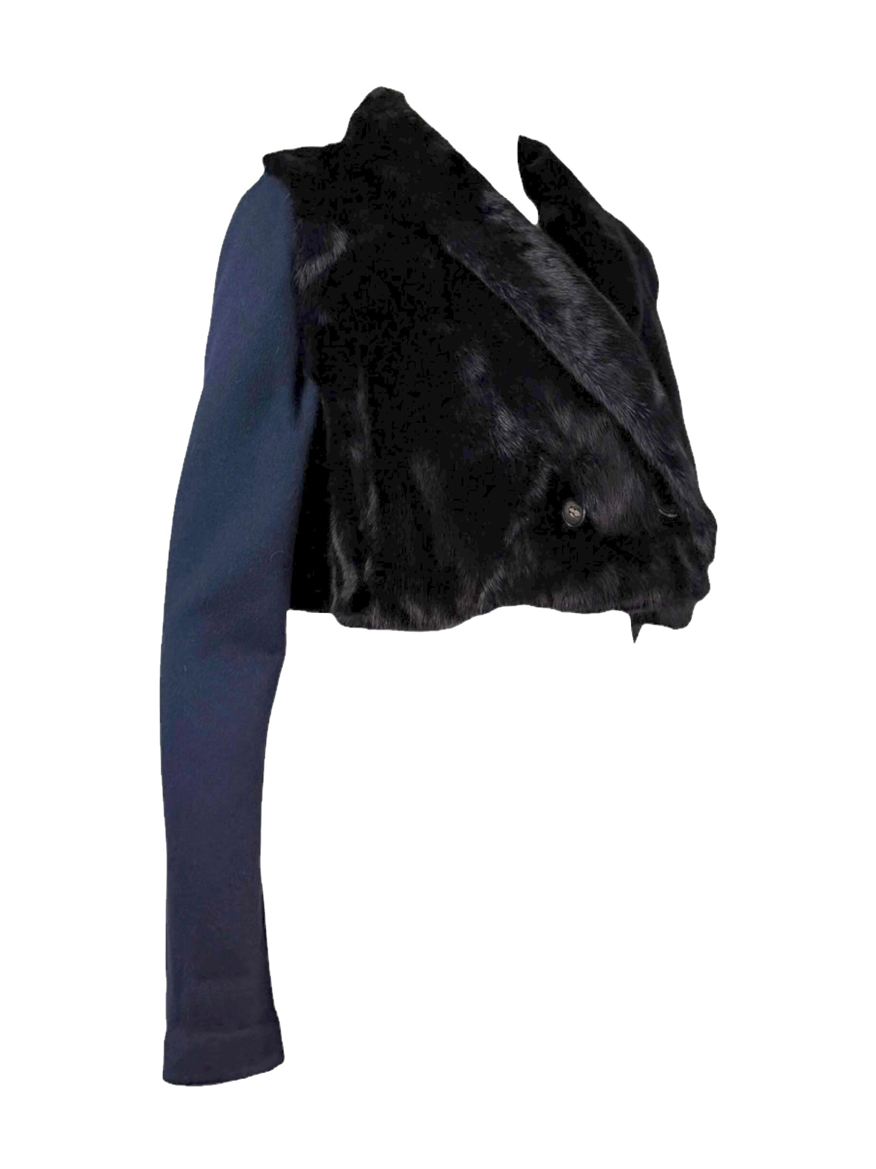 Fendi navy mink crop jacket