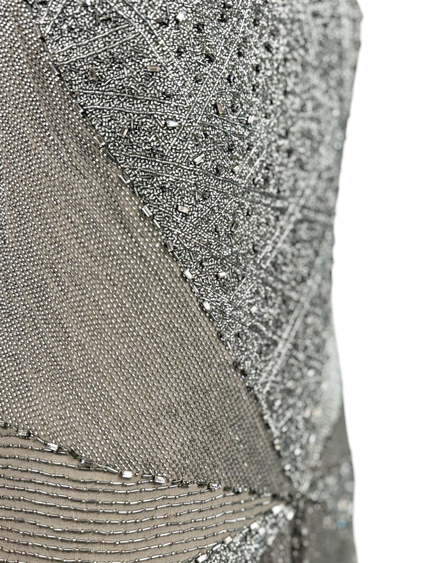 Gianfranco Ferre 2009 maxi embroidered dress silver