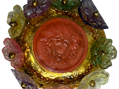 Gianni Versace Spring 1993 Medusa multicolor flower belt