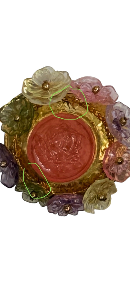 Gianni Versace Spring 1993 Medusa multicolor flower belt