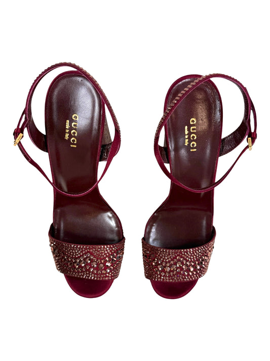 Gucci 2014 Burgundy Swarovski sandal