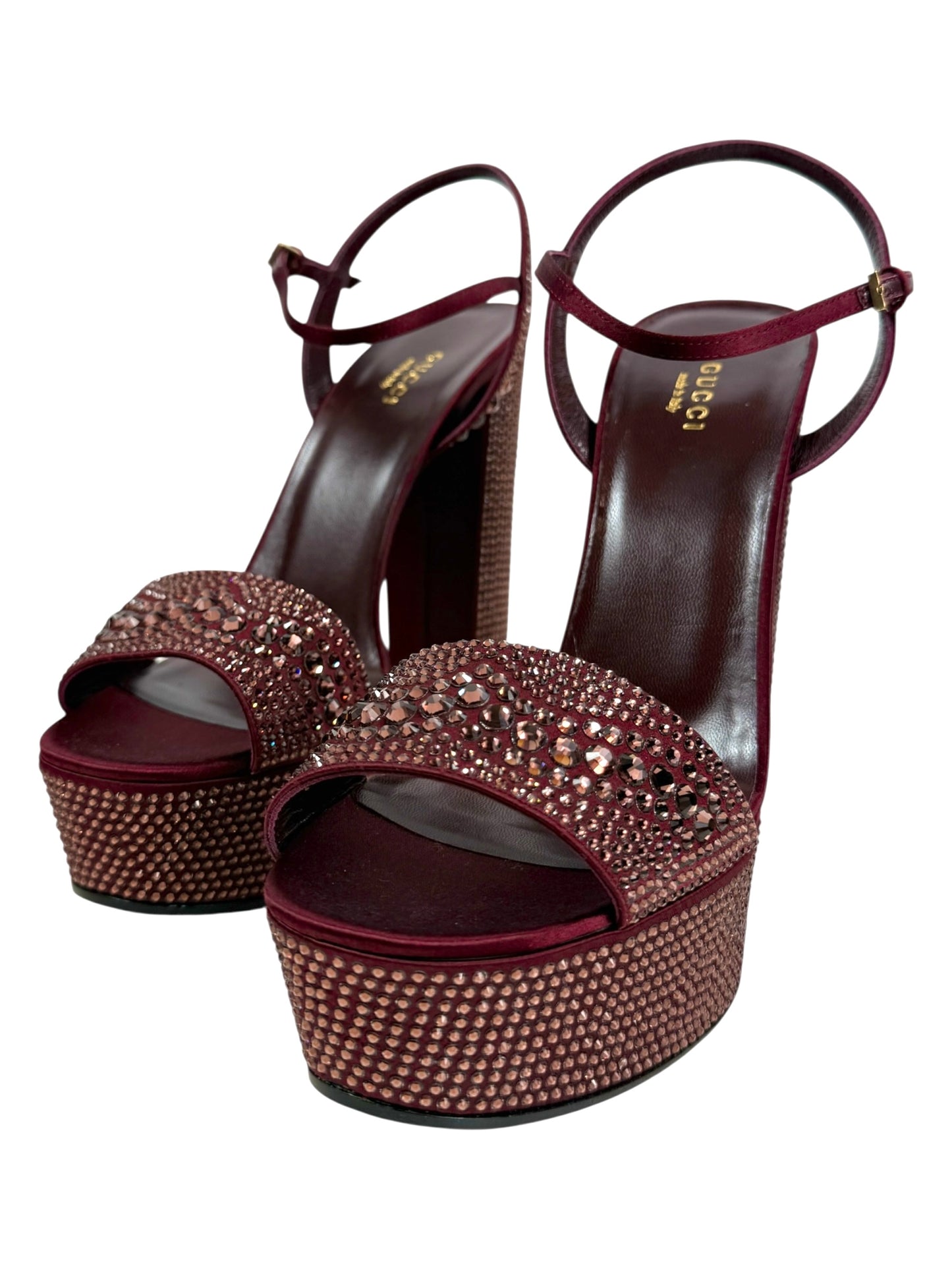 Gucci 2014 Burgundy Swarovski sandal