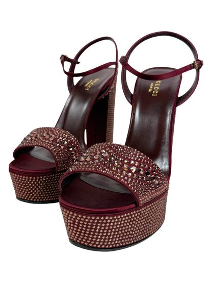 Gucci 2014 Burgundy Swarovski sandal