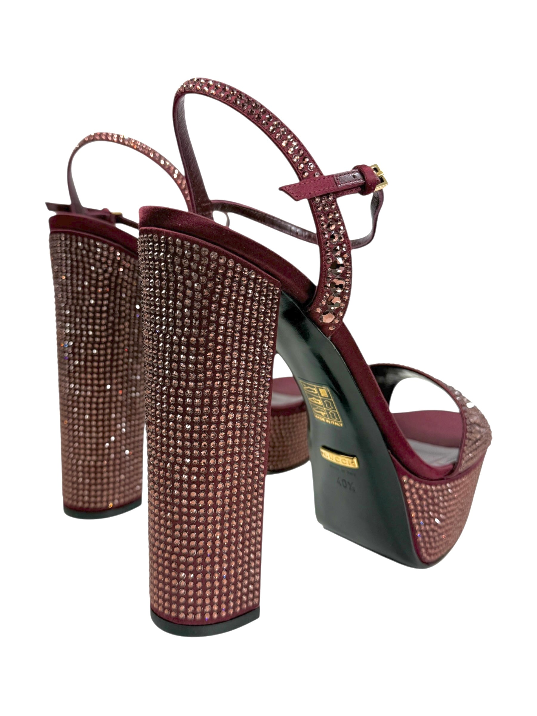 Gucci 2014 Burgundy Swarovski sandal