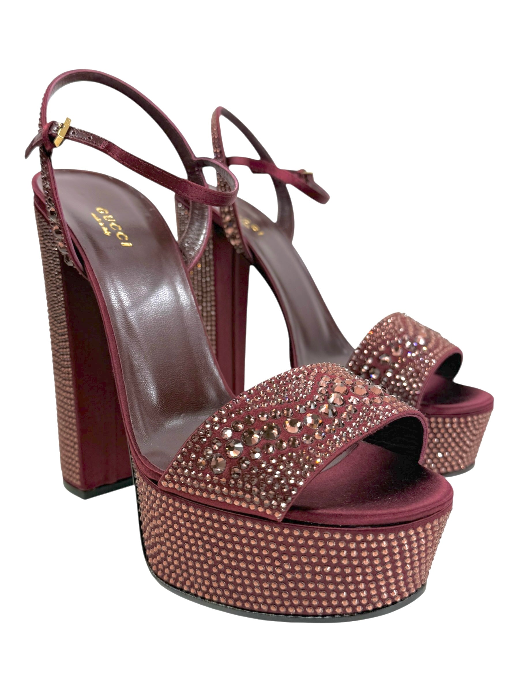 Gucci 2014 Burgundy Swarovski sandal
