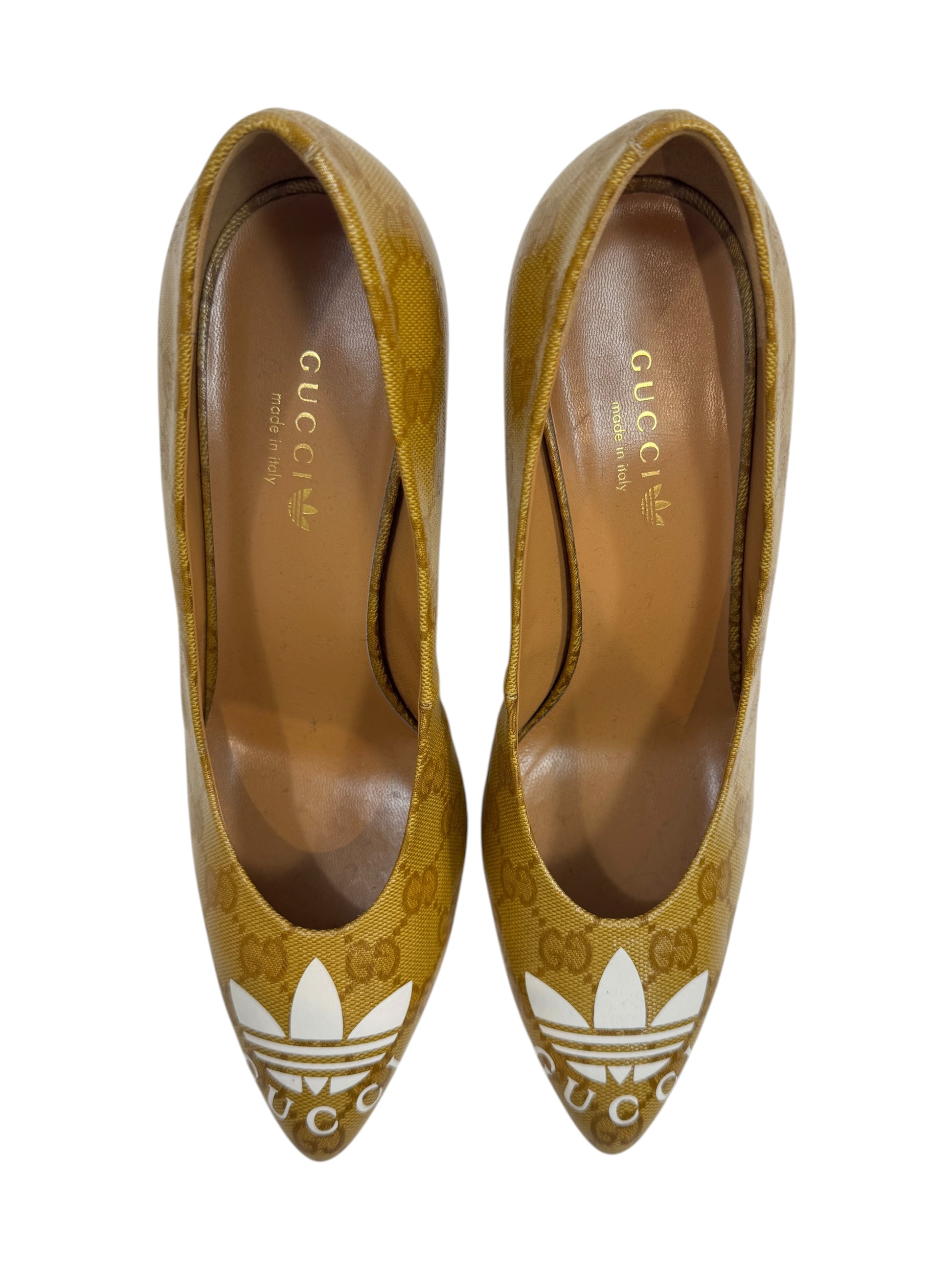 Gucci Adidas GG Coated canvas pumps