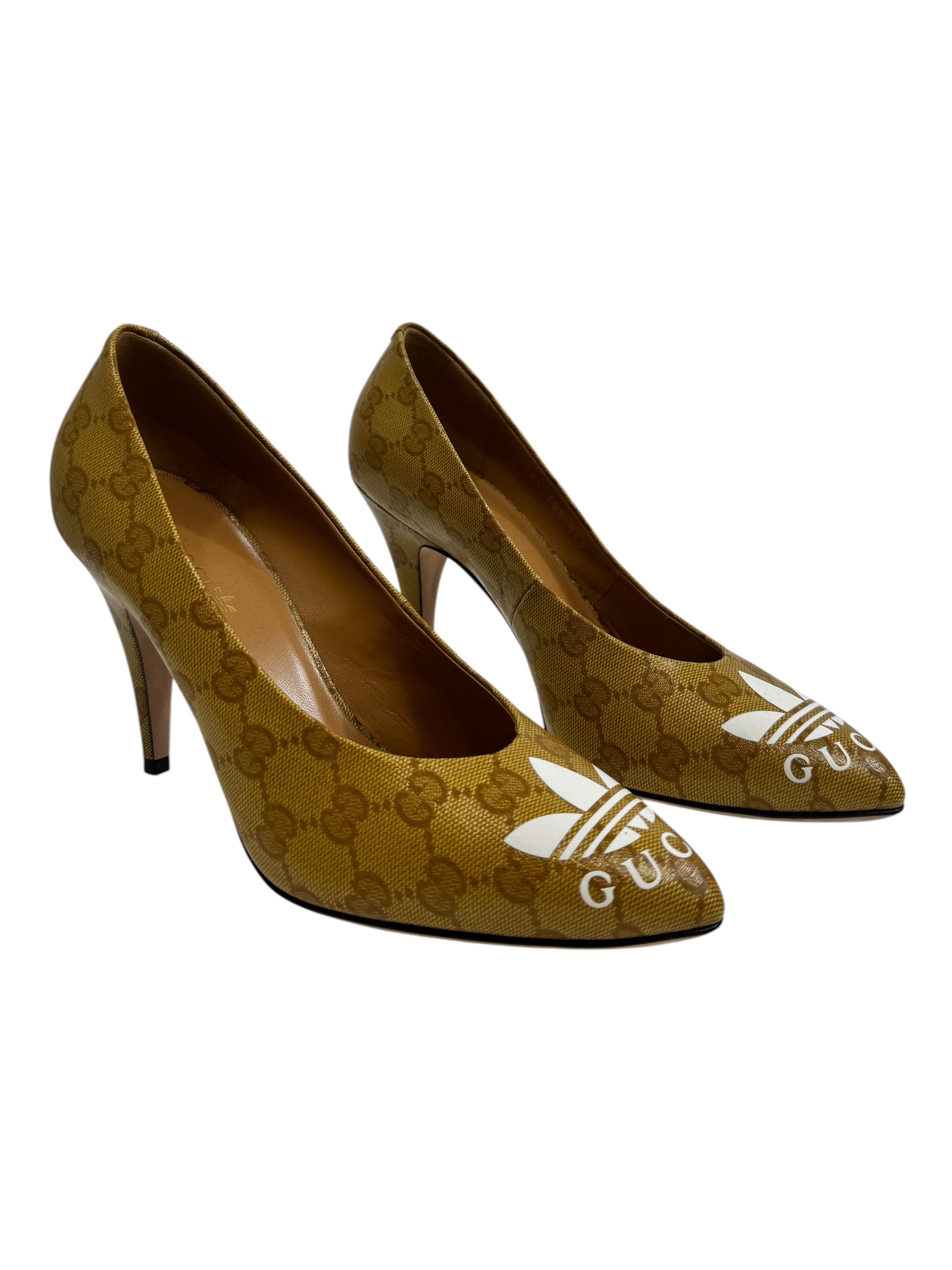 Gucci Adidas GG Coated canvas pumps