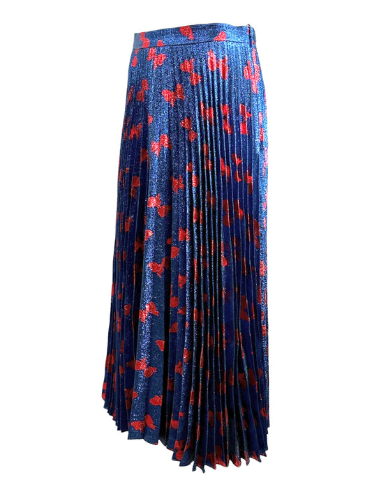 Gucci Alessandro Michele 2017 pleated lame skirt bow