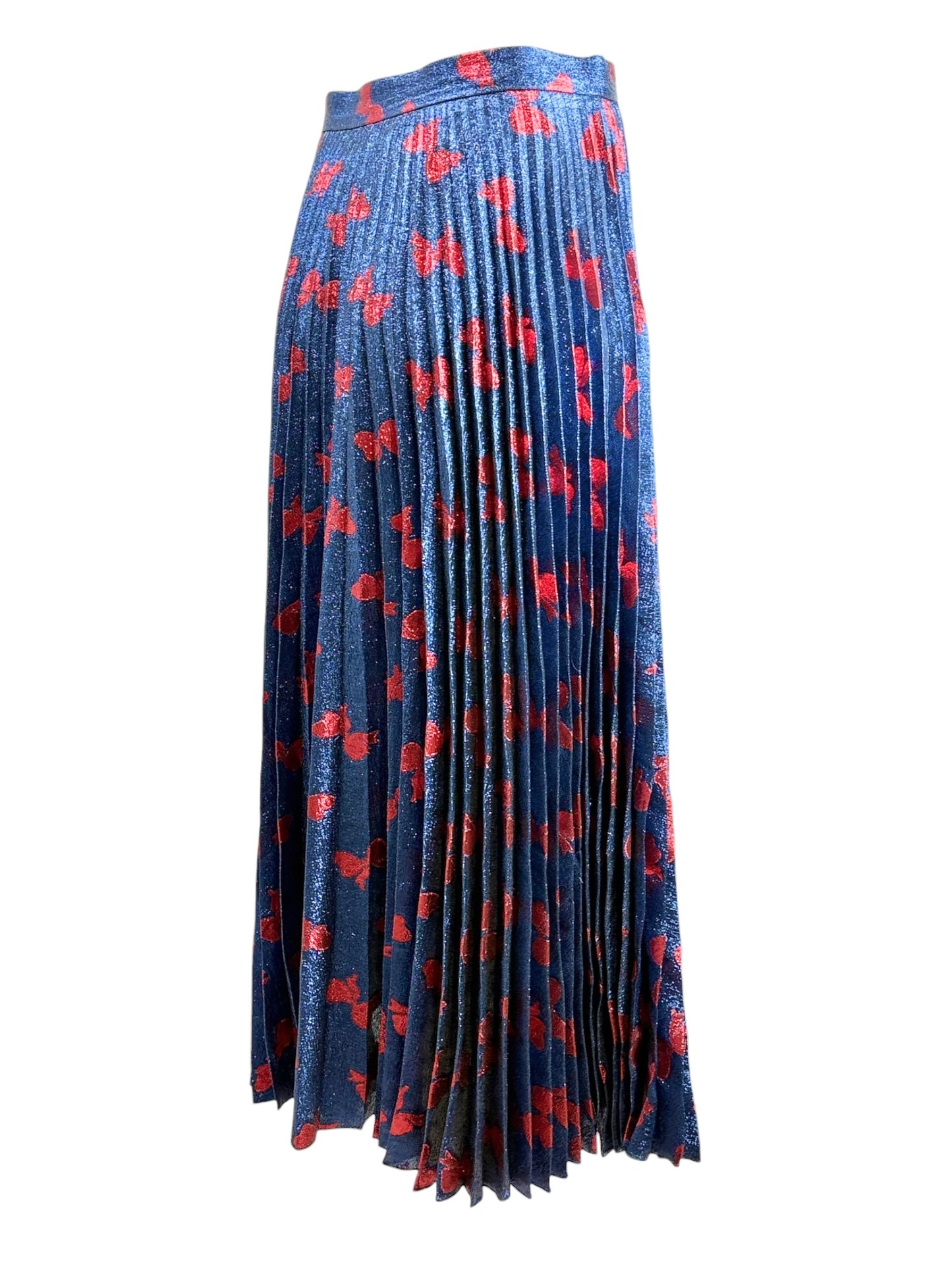 Gucci Alessandro Michele 2017 pleated lame skirt bow
