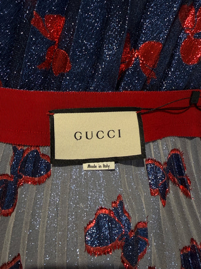 Gucci Alessandro Michele 2017 pleated lame skirt bow