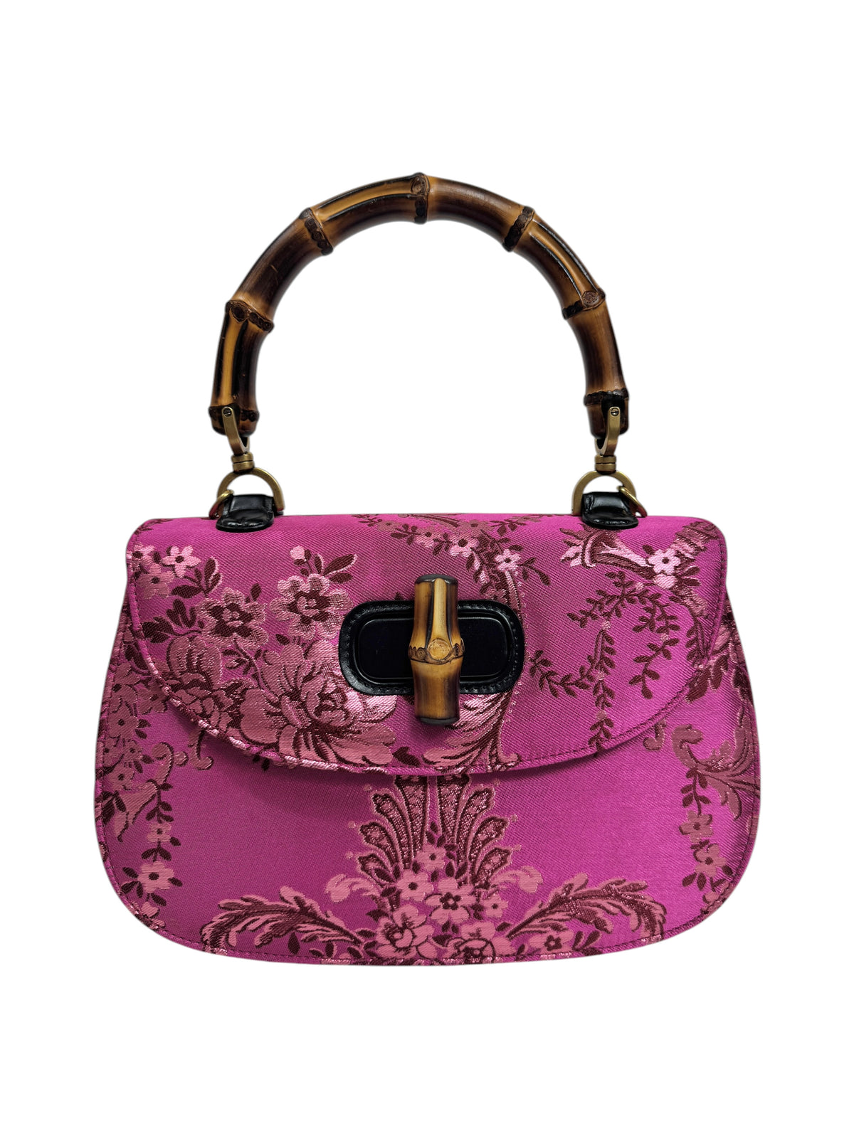 Gucci Alessandro Michele 2018 Bamboo fuschia brocade bag