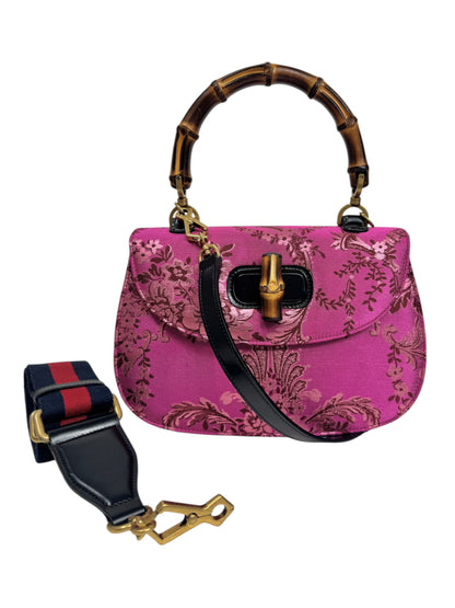 Gucci Alessandro Michele 2018 Bamboo fuschia brocade bag