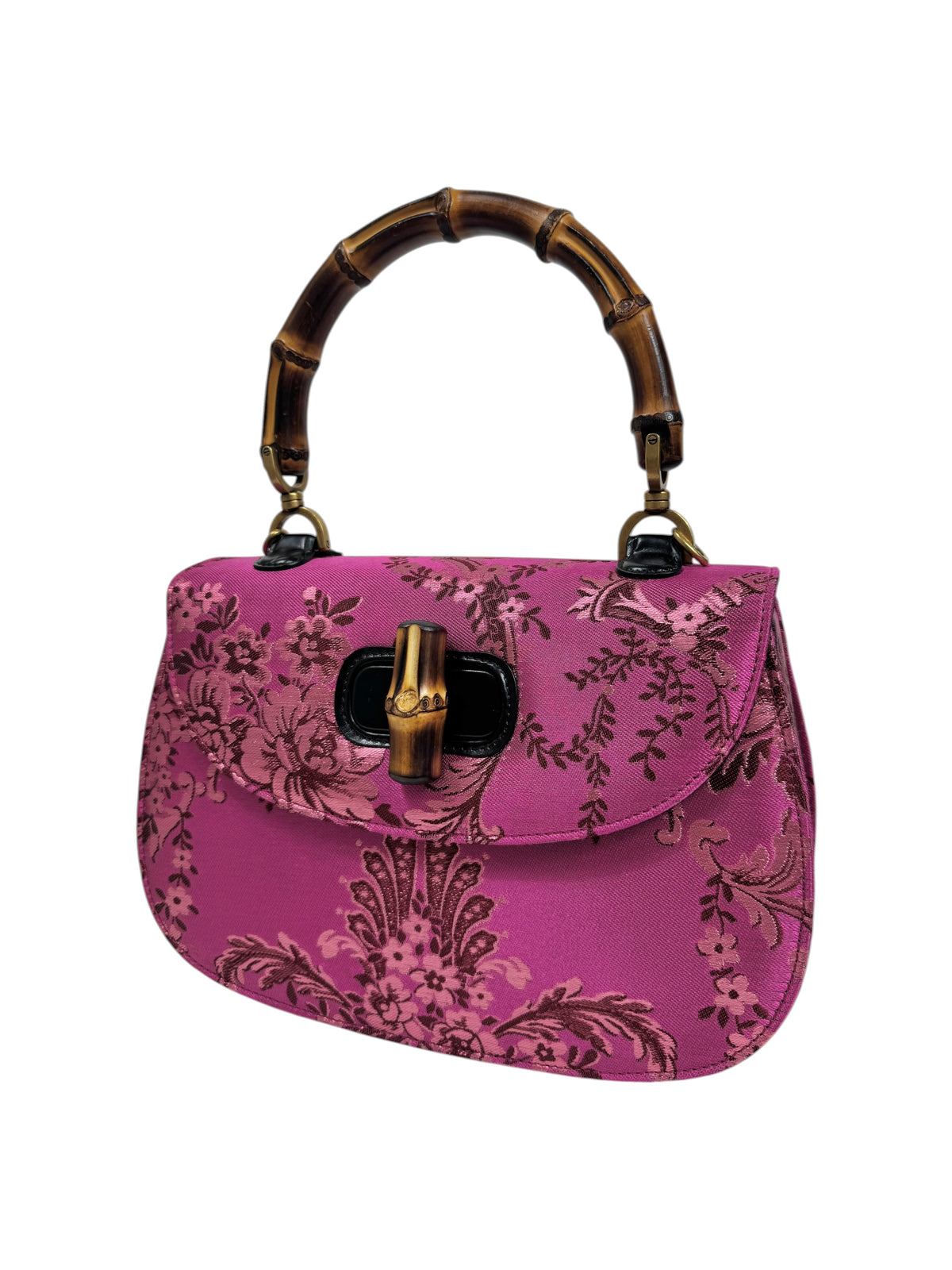 Gucci Alessandro Michele 2018 Bamboo fuschia brocade bag