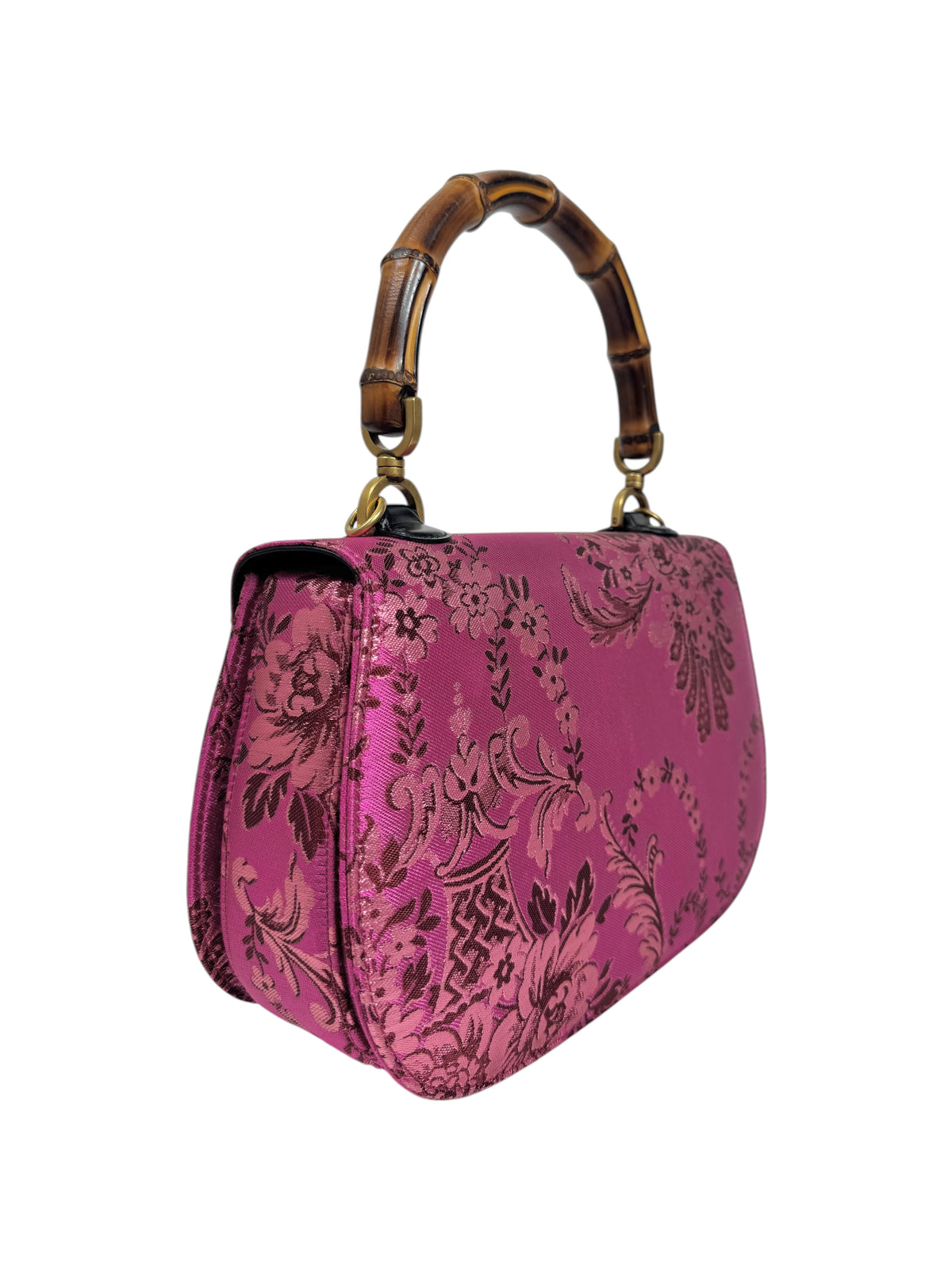 Gucci Alessandro Michele 2018 Bamboo fuschia brocade bag