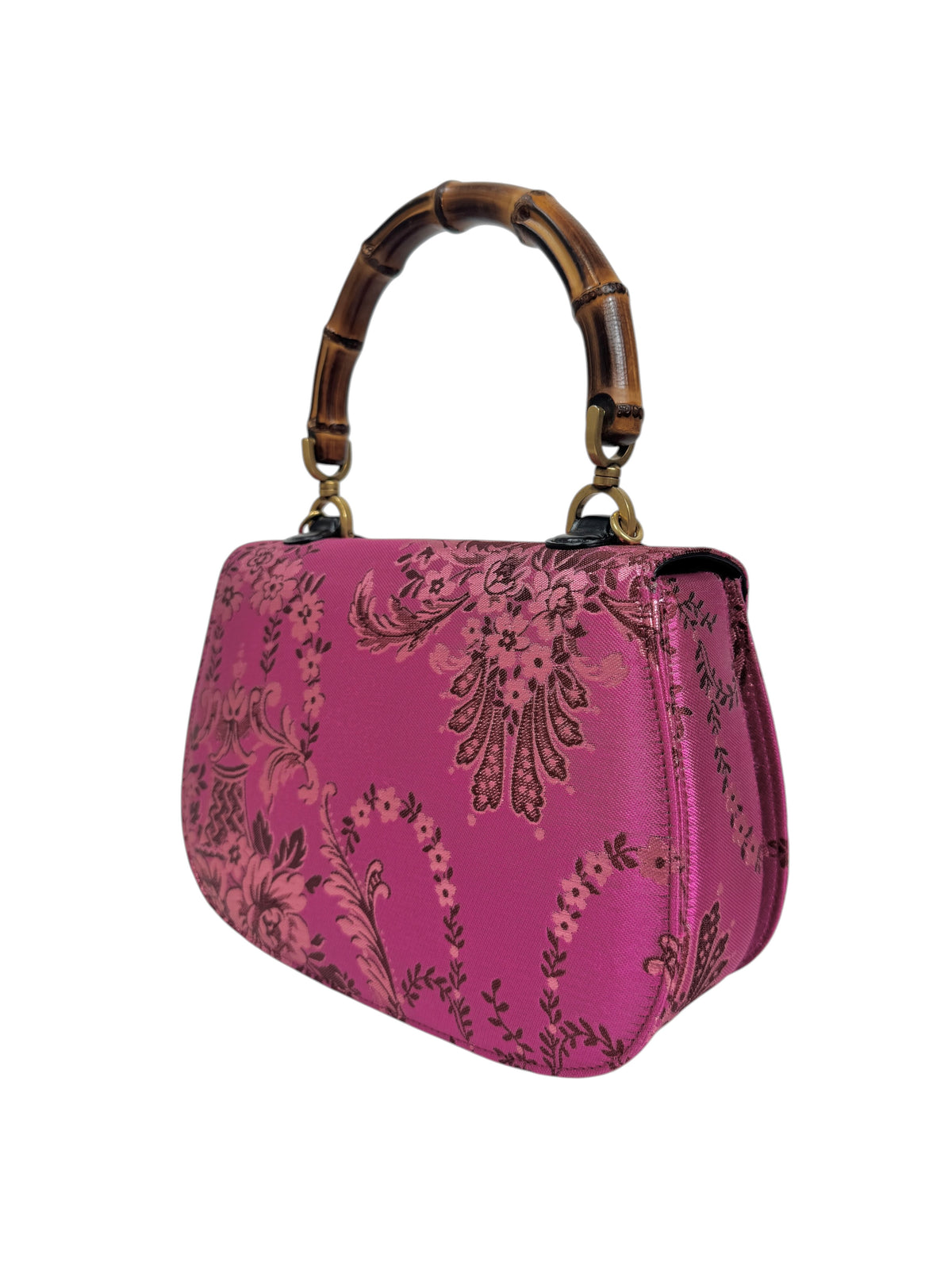 Gucci Alessandro Michele 2018 Bamboo fuschia brocade bag