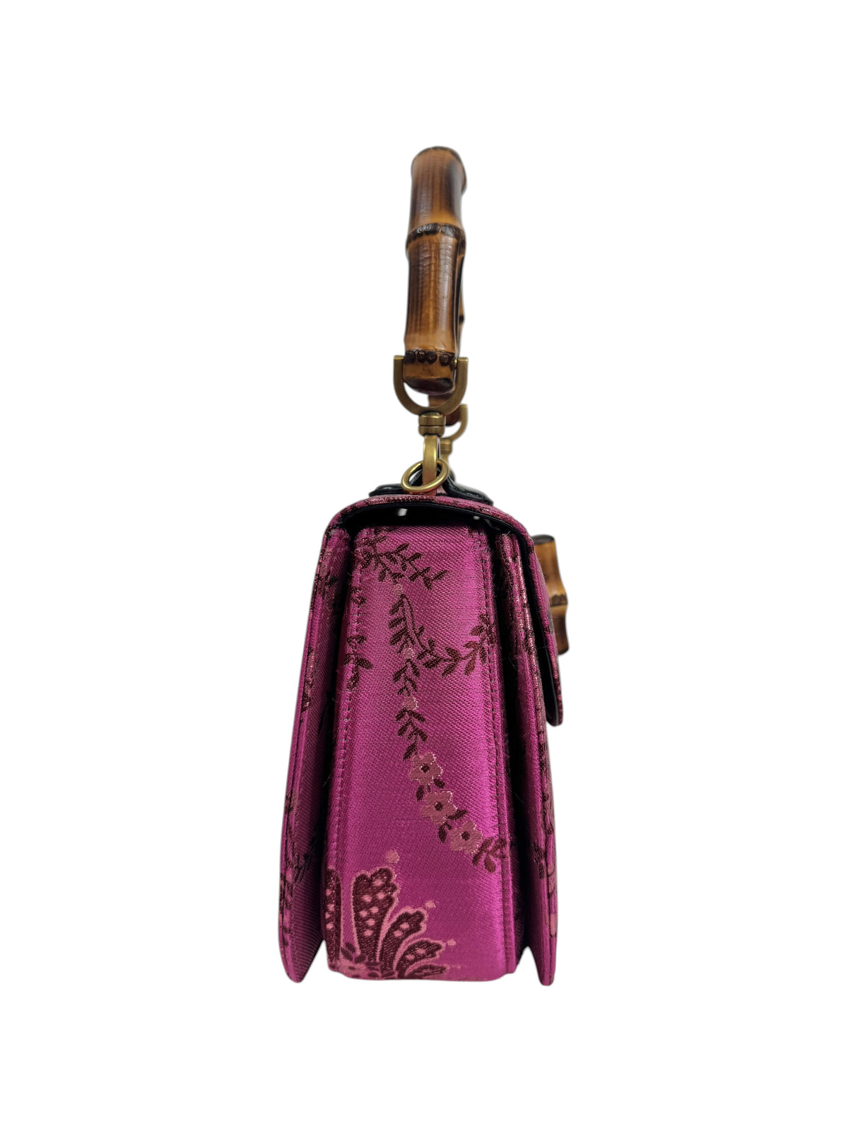Gucci Alessandro Michele 2018 Bamboo fuschia brocade bag