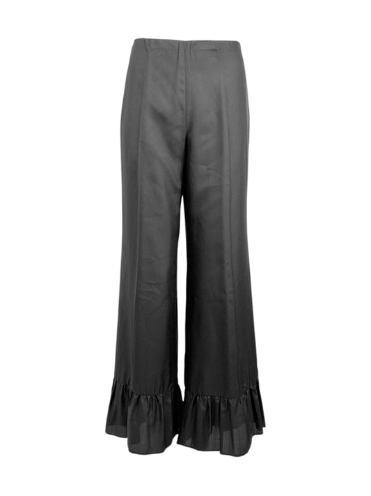 Gucci Alessandro Michele Fall 2015 Black silk ruffle pants