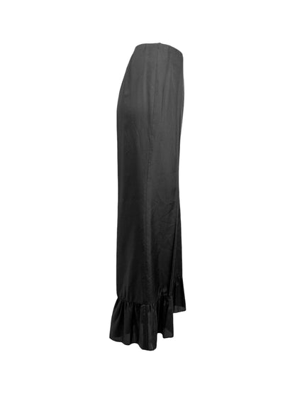 Gucci Alessandro Michele Fall 2015 Black silk ruffle pants