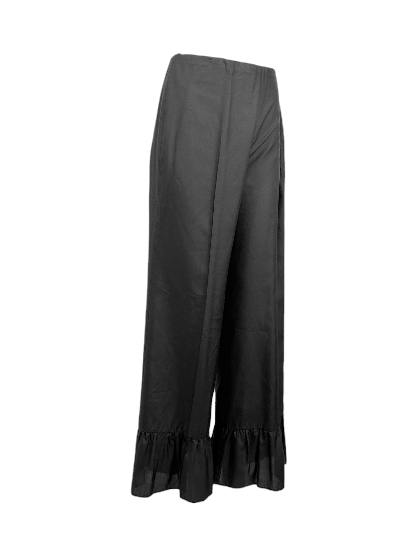Gucci Alessandro Michele Fall 2015 Black silk ruffle pants