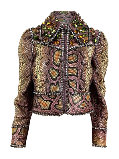 Gucci Alessandro Michele Fall 2017 Look 33 snakeskin rhinestones jacket