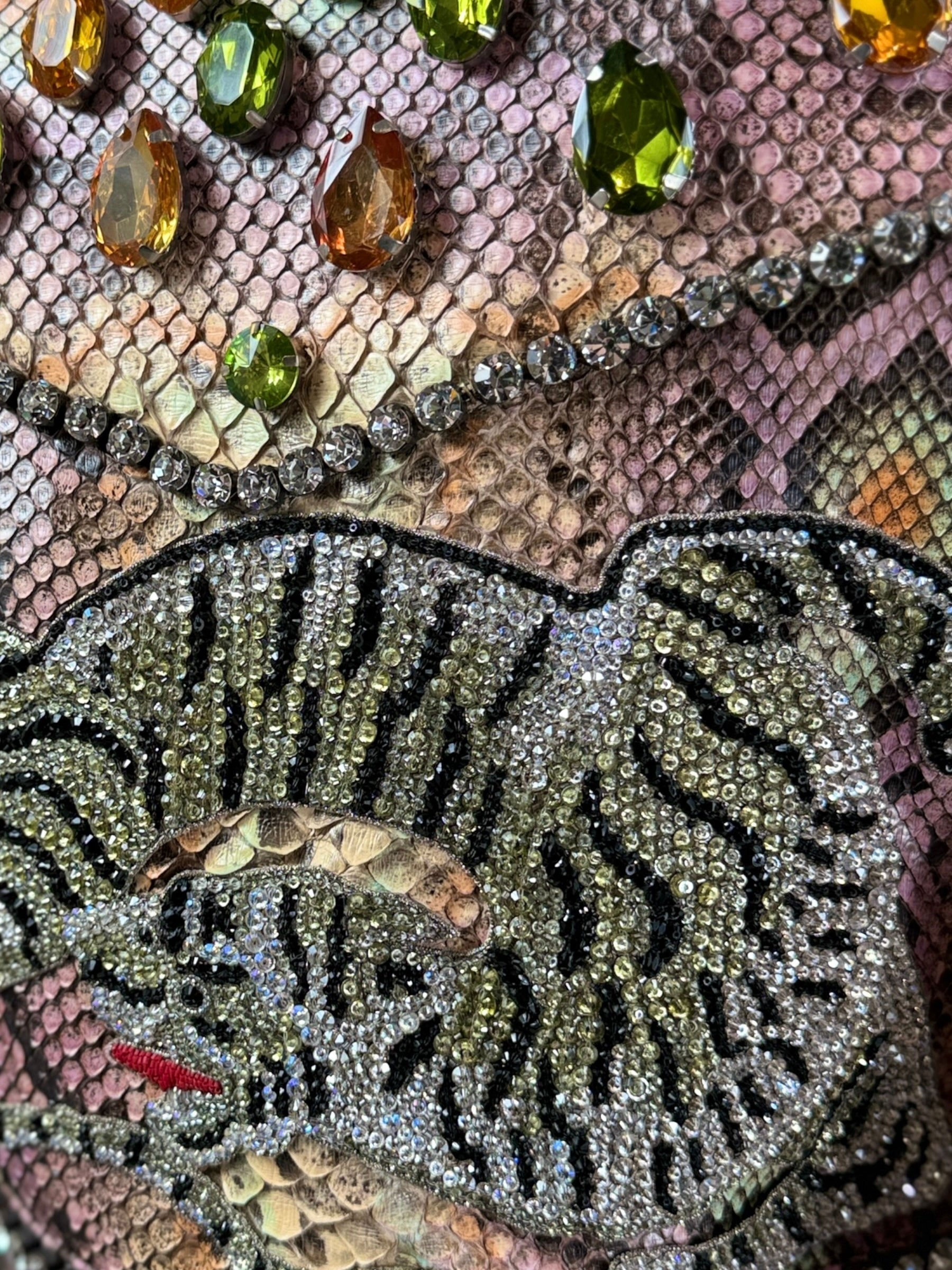 Gucci Alessandro Michele Fall 2017 Look 33 snakeskin rhinestones jacket