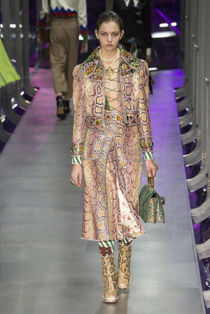 Gucci Alessandro Michele Fall 2017 Look 33 snakeskin rhinestones jacket