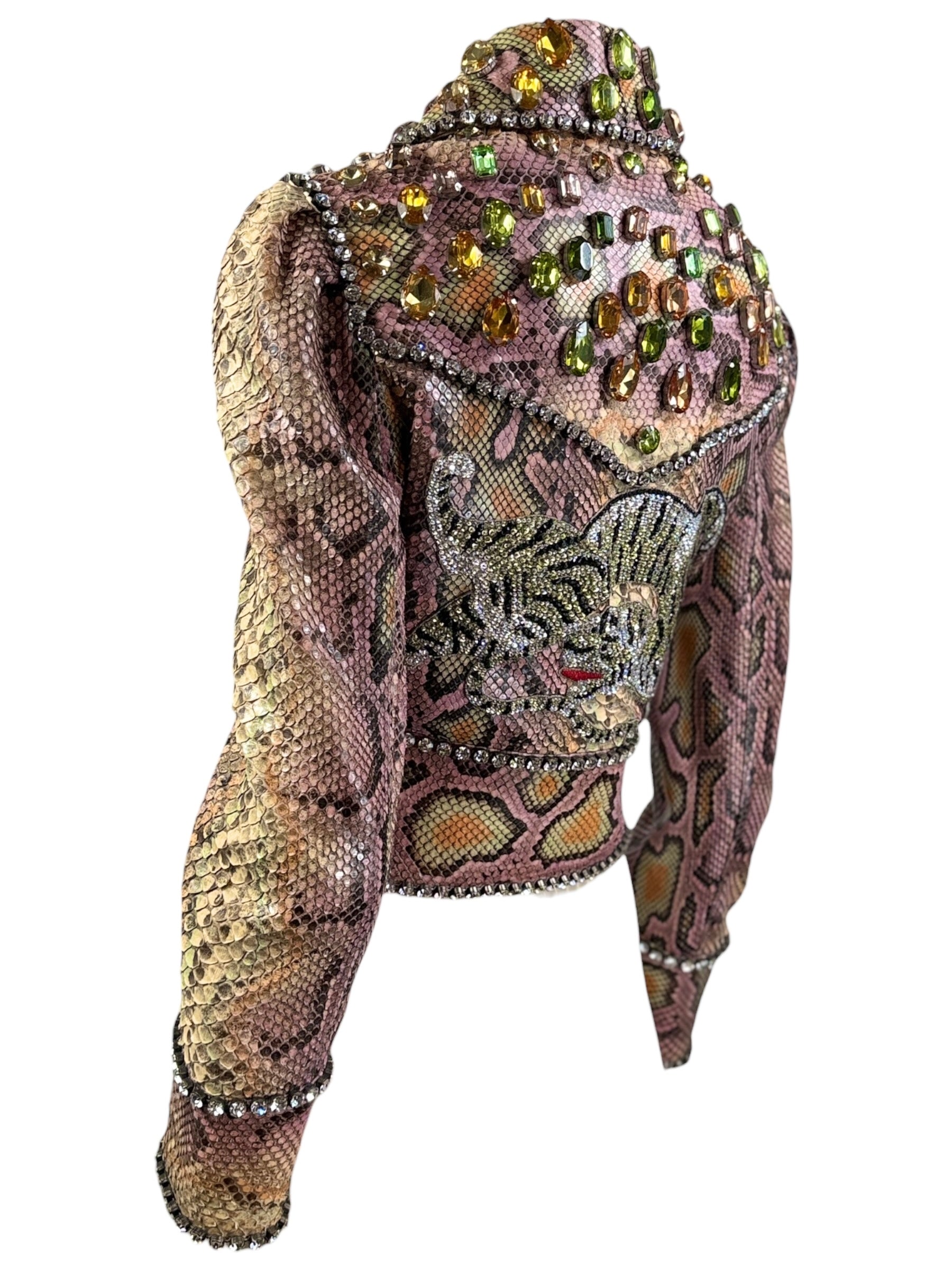 Gucci Alessandro Michele Fall 2017 Look 33 snakeskin rhinestones jacket