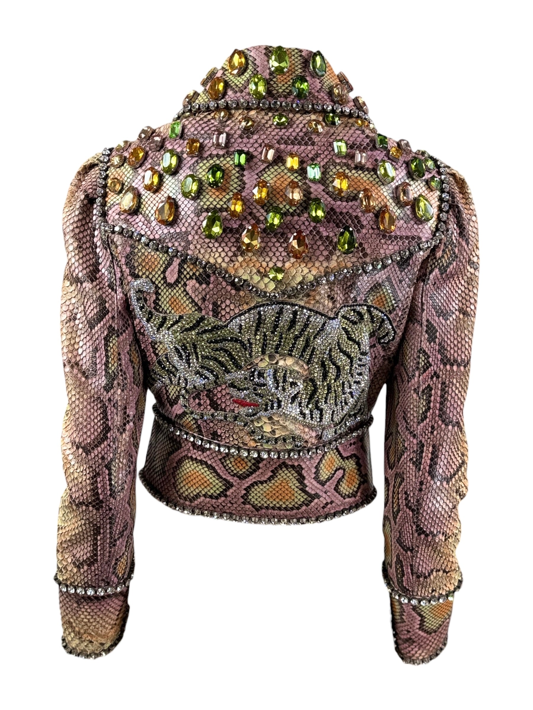 Gucci Alessandro Michele Fall 2017 Look 33 snakeskin rhinestones jacket