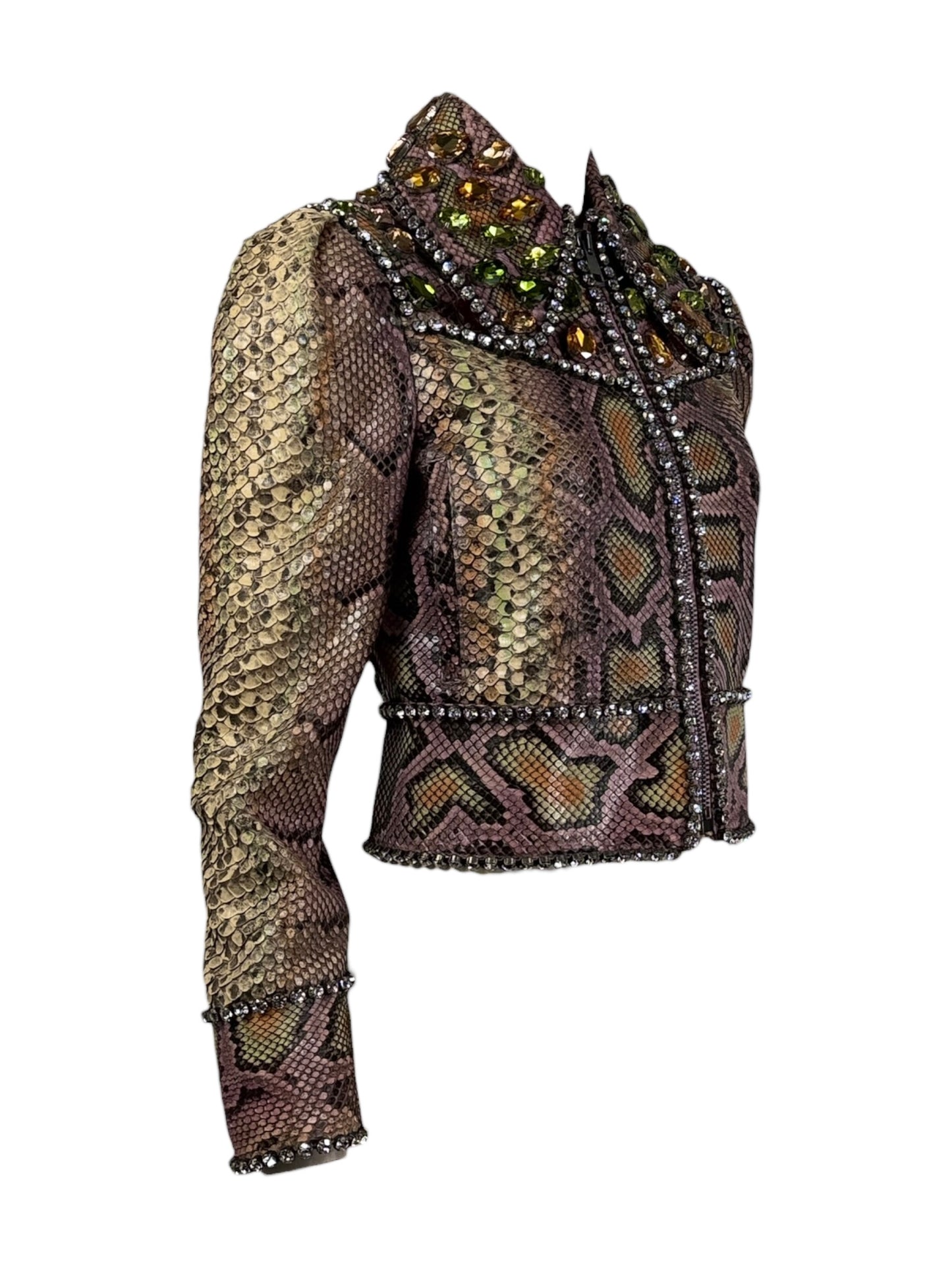 Gucci Alessandro Michele Fall 2017 Look 33 snakeskin rhinestones jacket