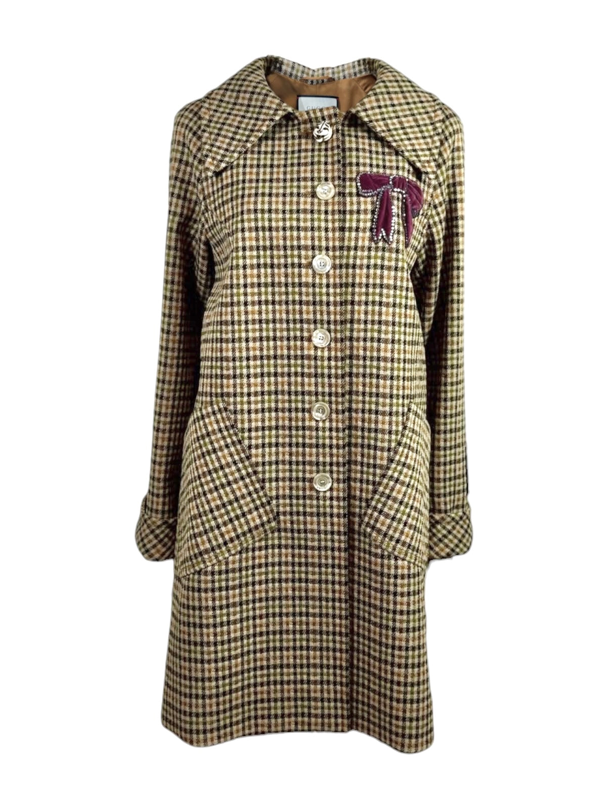 Gucci Alessandro Michele Fall 2017 Plaid pattern coat