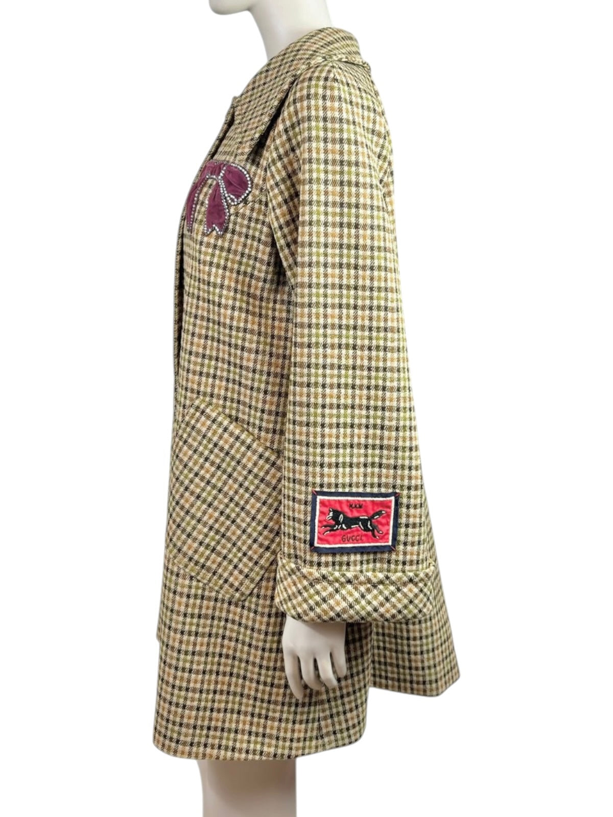 Gucci Alessandro Michele Fall 2017 Plaid pattern coat