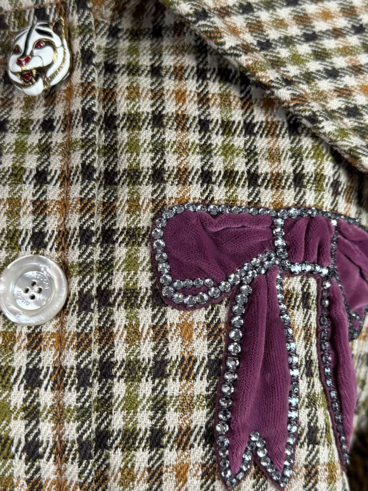 Gucci Alessandro Michele Fall 2017 Plaid pattern coat