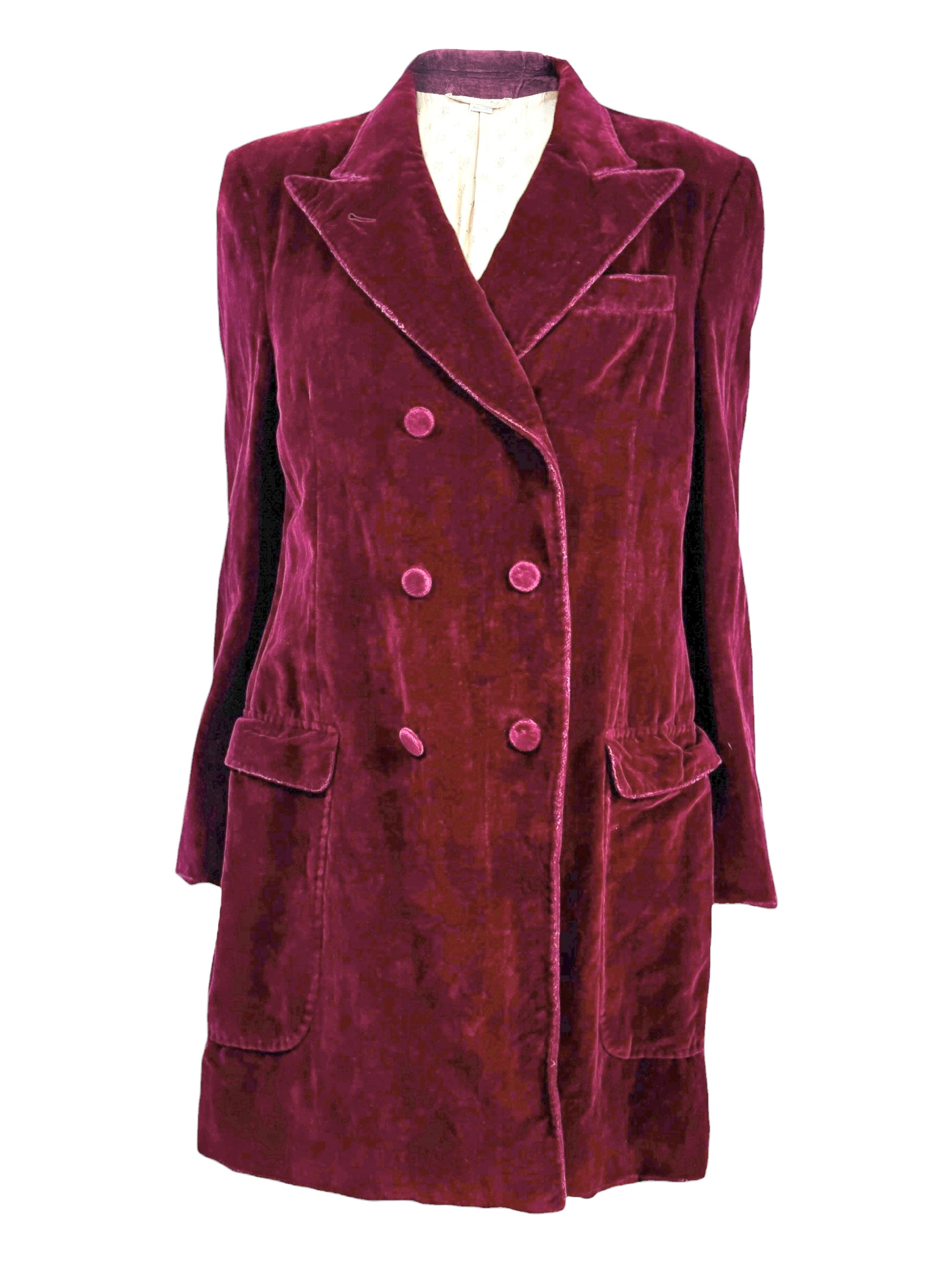 Gucci Alessandro Michele Fall 2020 Look 55 burgundy velvet jacket
