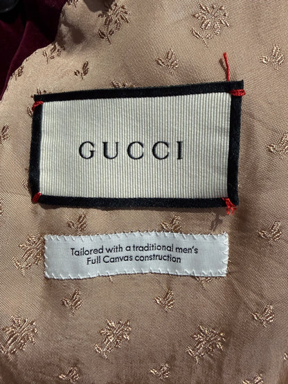Gucci Alessandro Michele Fall 2020 Look 55 burgundy velvet jacket