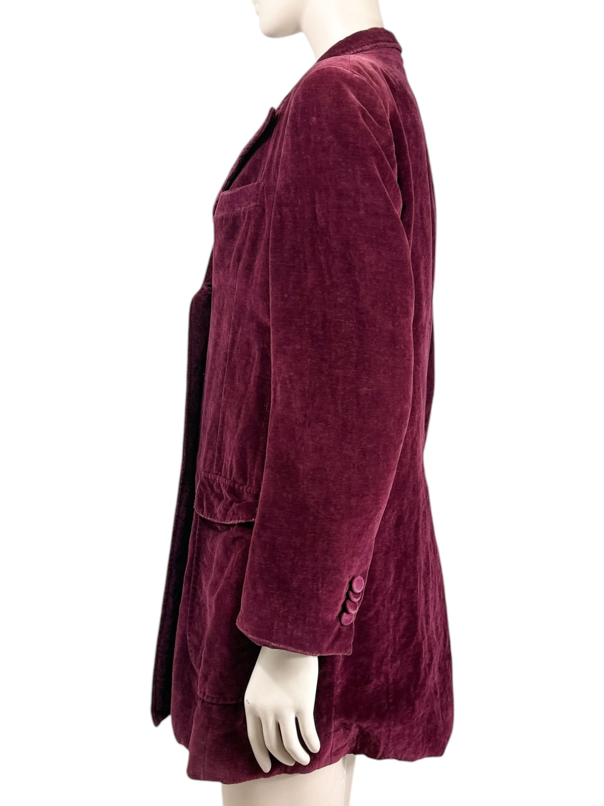Gucci Alessandro Michele Fall 2020 Look 55 burgundy velvet jacket