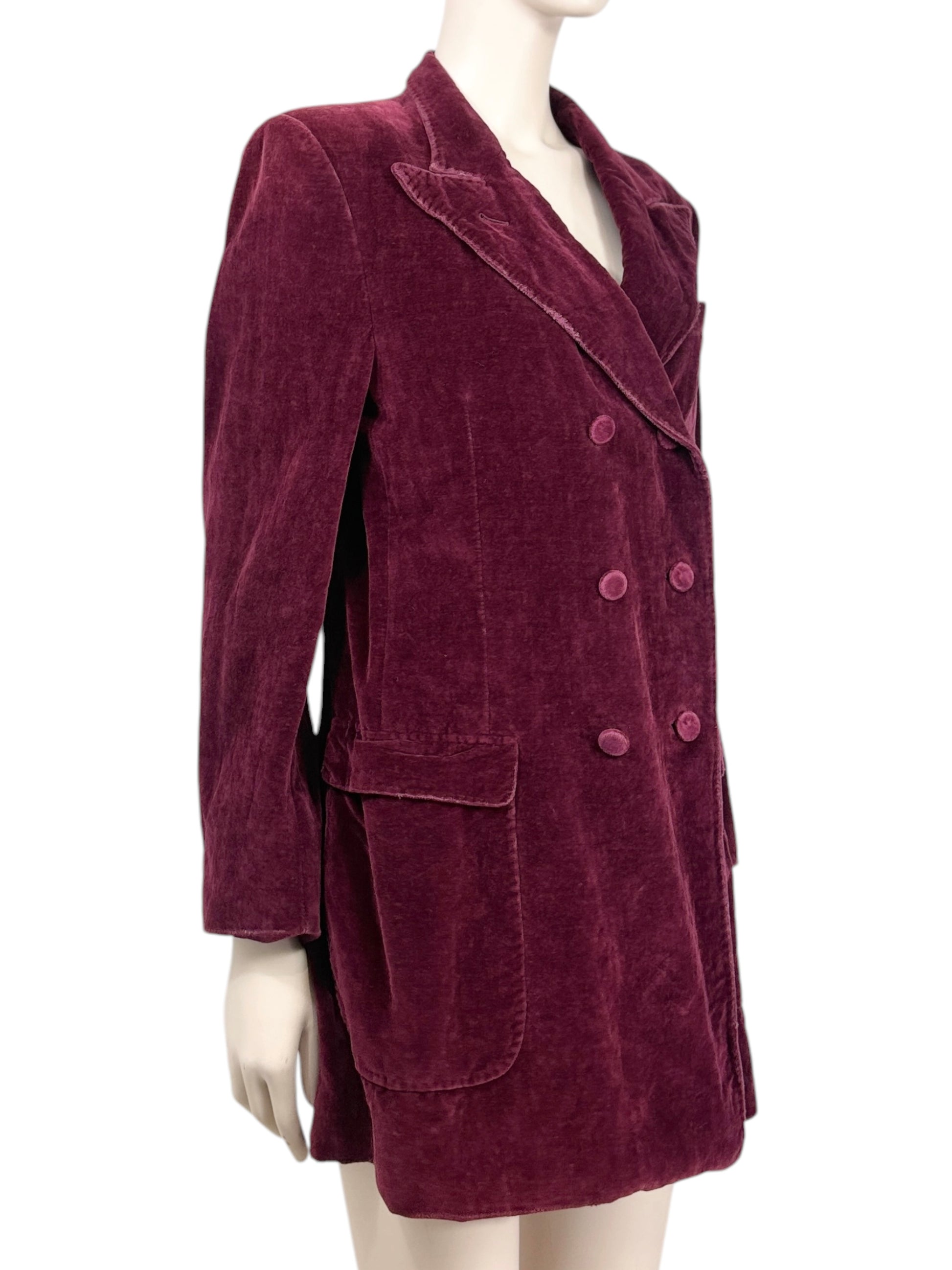 Gucci Alessandro Michele Fall 2020 Look 55 burgundy velvet jacket