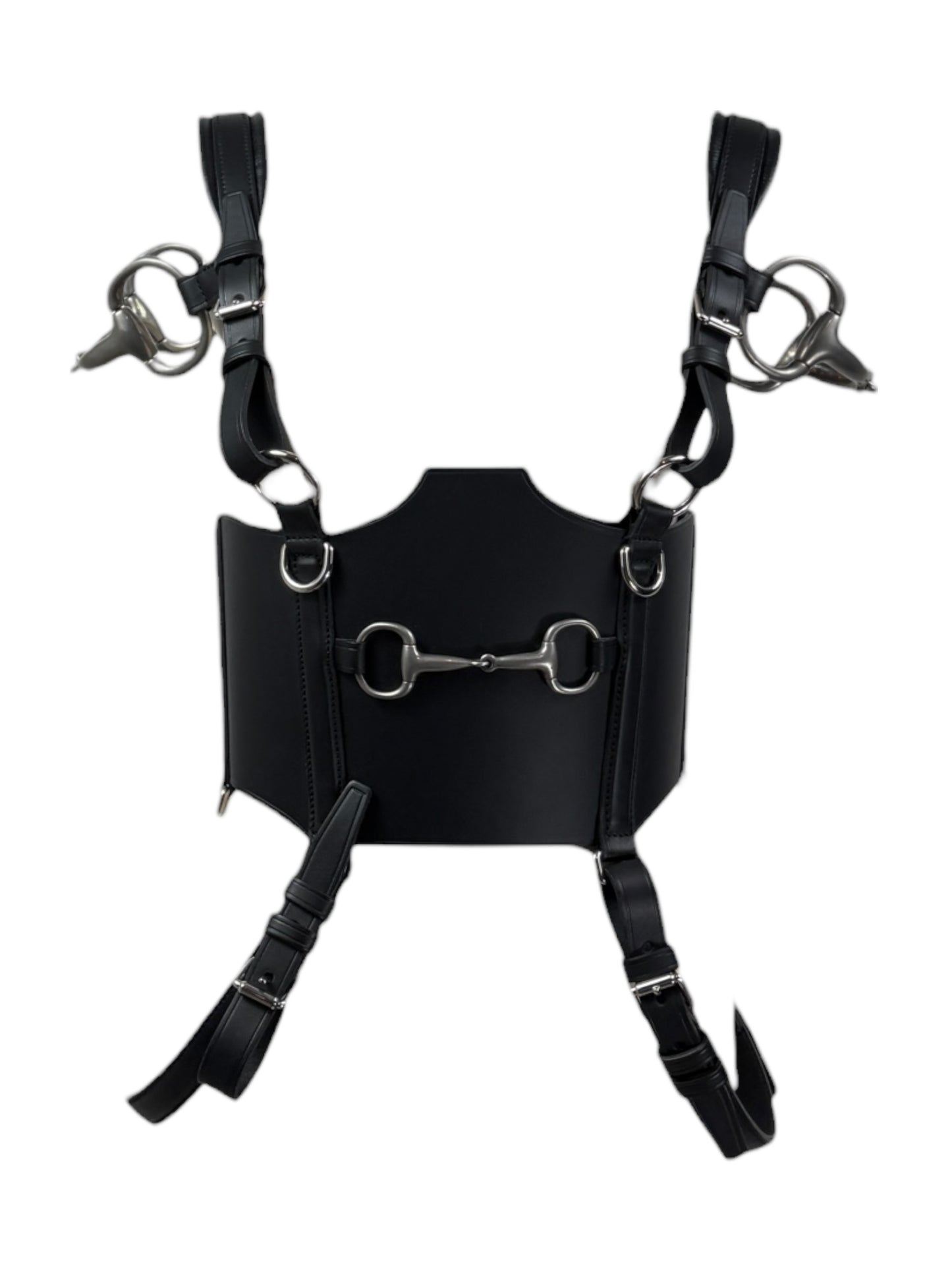 Gucci Alessandro Michele Fall 2021  Look 47 black leather harness