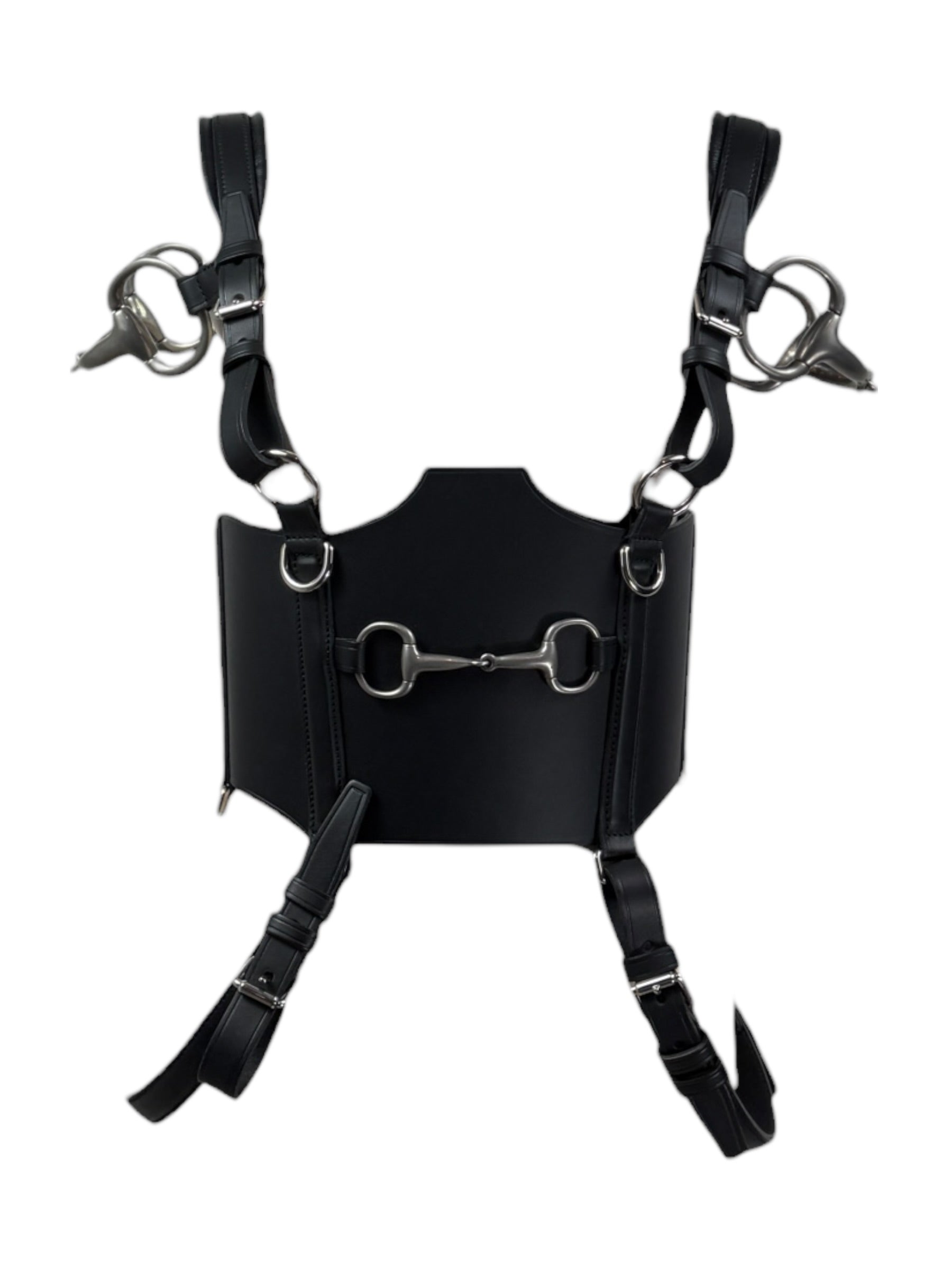 Gucci Alessandro Michele Fall 2021  Look 47 black leather harness