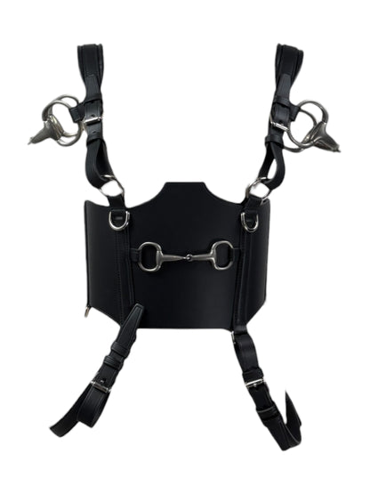 Gucci Alessandro Michele Fall 2021  Look 47 black leather harness