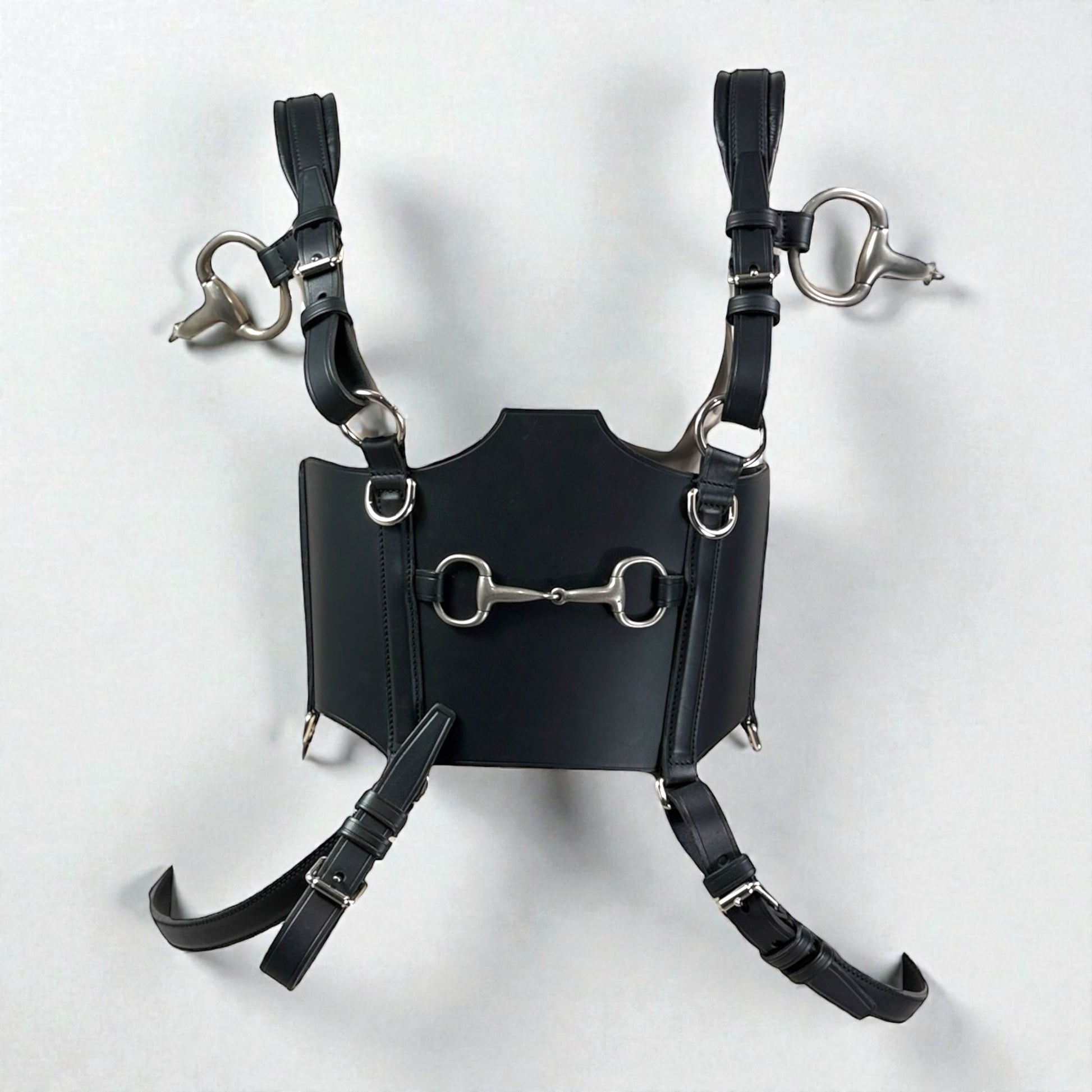 Gucci Alessandro Michele Fall 2021  Look 47 black leather harness